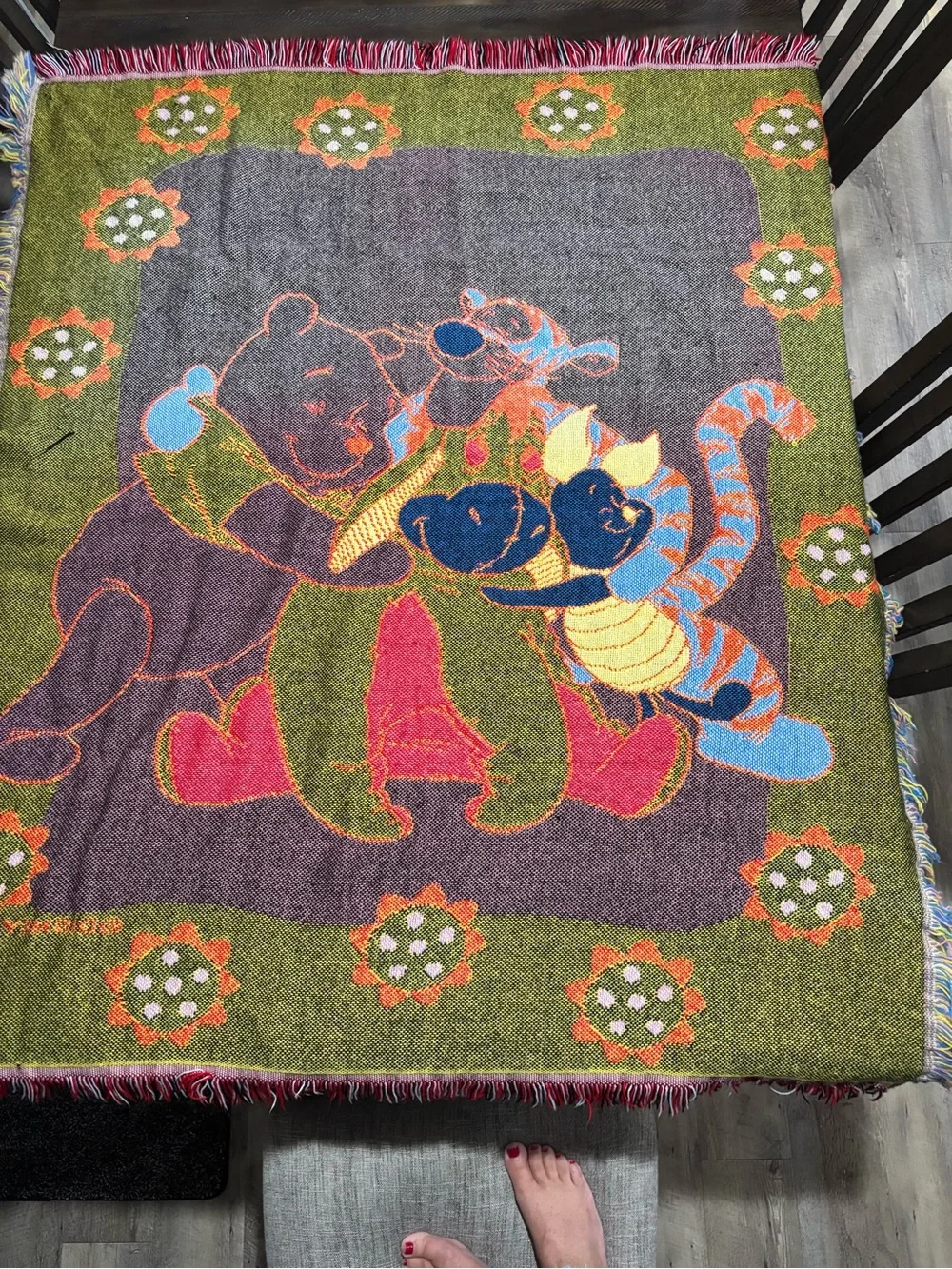 Disney Winnie the Pooh Red, Blue & Yellow Hundred-Acre Hug Throw Blanket